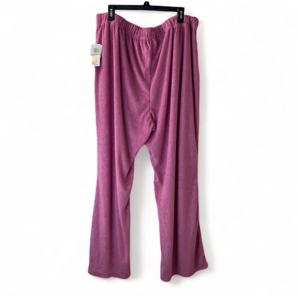 Rebellious One Trendy Plus Size Loop Terry Wide-Leg Pants - Pink, Size 3X, New - Picture 4 of 10